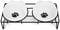PETTOM Gamelle Chat Surélevée Céramique, Bol pour Chat en Base Antidérapant Double Gamelle Chat (350ml x2), Mignon Design- Blanc