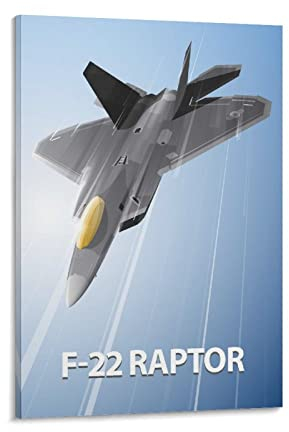 Jets Fighter Poster F-22 Fighter Leinwand-Kunstposter und Wandkunstdruck, modernes Familienschlafzimmerdekor-Poster, 60 x 90 cm