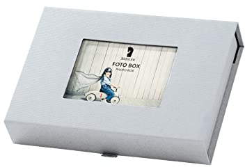 Rössler Papier 14573200171 - Fotobox mit Passepartout, für 13 x 18 cm Bilder, Stone, 203 x 45 x 147 mm, 1 Stück