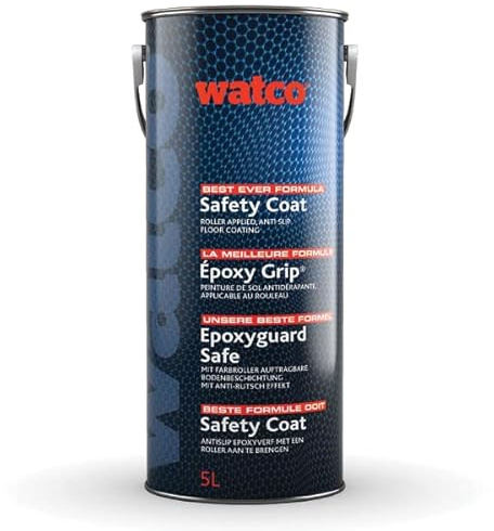 Watco Safety Coat - Anti slip, epoxy resin concrete floor paint - Fast curing, easy clean, finely textured for added grip - Ideal for warehouses, workshops and showrooms (Tile Red)
