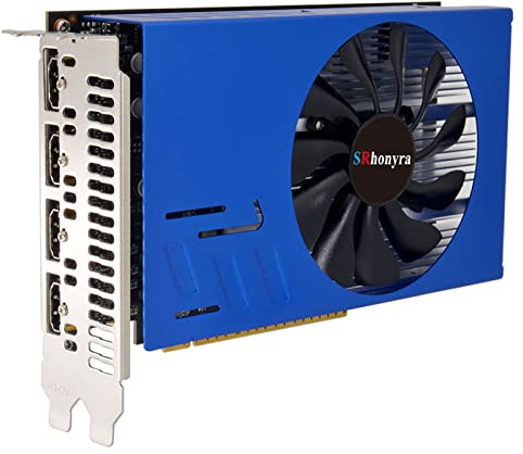 SRhonyra GTX 1050 Ti 4GB GDDR5 Grafikkarte | Native HDMIx4, 128-Bit, PCIe 3.0 x16, für Quad-Monitor-Setup