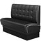 GGMMÖBEL Diner 2 | Dinerbank | B:H 200 x 103 cm | Chesterfield | Schwarz | Leder | Keder: Weiß | Sitzhöhe: 48 cm