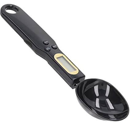 Luqeeg Balance de Cuillère Alimentaire 500g/0.1g, Cuillère de Balance de Cuisine Numérique, Cuillère Doseuse électronique Noire avec écran LCD Numérique, pour Peser Condiments, Grains de Café