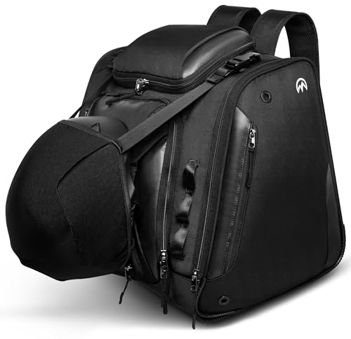 OutdoorMaster Stiefeltasche – Verbesserte Skischuhe und Snowboardstiefel, hervorragend für Reisen mit wasserdichtem Außen- und Unterteil – für Herren, Damen und Jugendliche, 55 l – Schwarz