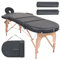 Hommdiy Massageliege Tragbar mit 2 Lagerungskissen 4 cm Polsterung Oval