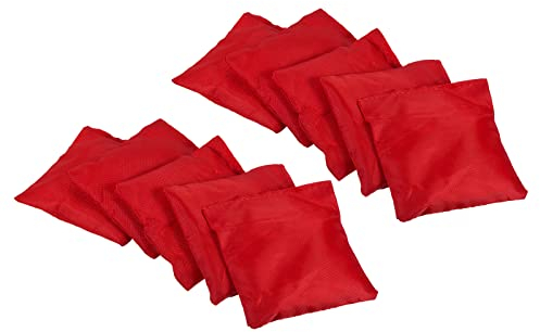 PATIKIL Bean Bag Set 10Pack Bohnensack Cornhole Sitzsäcke Segeltuch Sandsack Canvas Sandsäcke für Karneval Party Hand Wurfspiel Rot