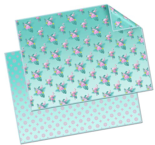 Brillenputztücher mit Motivdruck in verschiedenen Kombinationen (Flamingo, 2er Pack 30 x 40 cm)