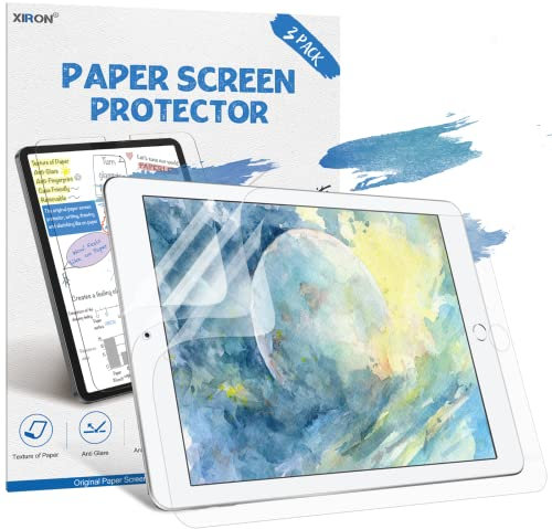 XIRON 3 Stück Paperfeel Schutzfolie für iPad Pro 9,7 Zoll (2018/2017, 6./5.Generation) iPad Air 2, Matt Papier Folie Blendfreiem zum Zeichnen, Schreibe wie auf Papier
