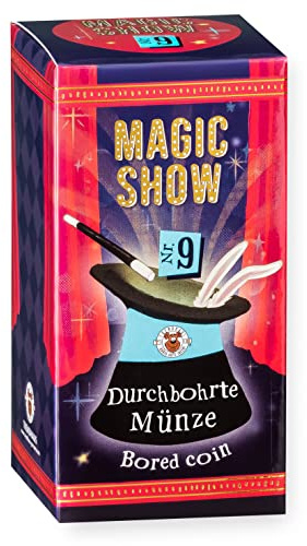 TRENDHAUS 957818 Magic Show Nr. 9 [ Durchbohrte Münze ], Verblüffende Zaubertricks für Kinder ab 6 Jahren, Inkl. Online-Videos