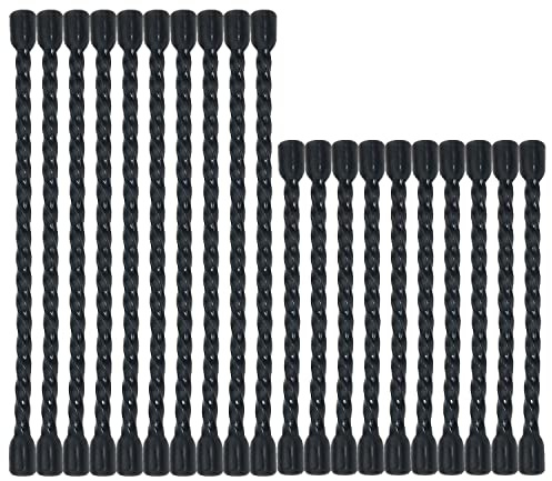ITROLLE Cable Ties, 20Pcs (10Pcs 4-inch and 10Pcs 6-Inch) Rubber Zip Ties, Reusable Rubber Twist Ties for Bundling, Organizing and Holding, Black