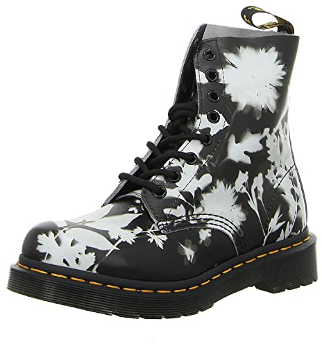 Dr. Martens Stivali da donna 1460 Pascal Mystic Floral Fashion, Nero Bianco Fantasma Floreale Ombra Dorso, 40 EU