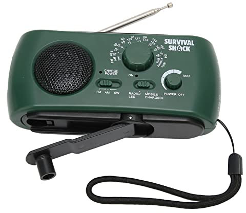 Notfall-Handkurbelradio Mit LED-Taschenlampe, Tragbares Wetterradio Mit 800-mAh-Powerbank, AM/FM-NOAA-Dynamoradio Mit USB-Aufladung, Solarenergie Für Outdoor-Camping