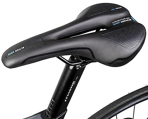 Cloud Comfort Pro 2.0 Fahrradsattel | Bequem Weich Memory Schaum Radsattel Mit Rotem Warnstreifen | Ergonomisch Cityradsättel Stoßdämpfend Atmungsaktiv Mountainbikesättel für Herren Damen Kinder