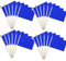Wooden Sticks - 20 Packs Small Flags Blue Hand-hold Mini Flag Solid DIY Graffiti Banner Referee Flag Party Parade Celebration Sports Kindergarten School Events Festival