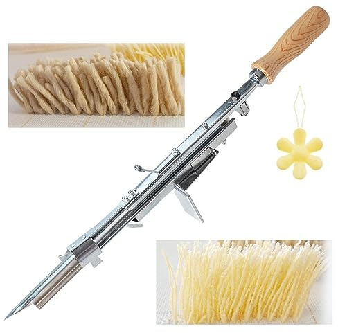 Hand-Tufting-Maschine, manuelle Teppichmaschine zum Schneiden von Flor, tragbare Tufting-Pistolen für Teppiche, Kissen, Wandbehänge, Hand-Tufting-Werkzeug mit Holzgriff, Hand-Tufting-Werkzeug für Prof