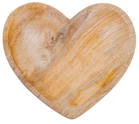 levandeo Deko-Teller Herz 18x16cm Mangoholz Holzteller Holzschale Herzform Natur Tischdeko Wohndekoration
