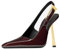 YIYA Slingback-Pumps für Damen, mit Schnallenriemen, Slipper, geschlossener spitzer Zehenbereich, Stiletto, hoher Absatz, Hochzeit, Party, Freizeitkleid, rückenfrei, Pantoletten, Weinrot, 39 EU