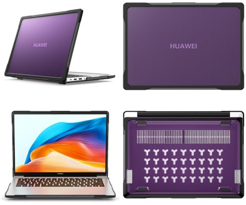 UFinetech Carcasa para Huawei MateBook D 14 2023, 14 Pulgadas - Funda Rígida Rojo, Antigolpes y Antirrayaduras, Ultrafina, Diseño Elegante y Antideslizante, Protección 360°, para Hombres y Mujeres