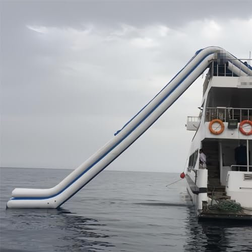 Gueploer Inflatable Swimming Platform, Mobile Yacht Slide Sea On The Lake, with Electric Air Pump Foldable And Easy to Install,19.6Ft/6M