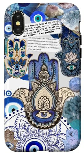 Evil Eyes Hamsa Hand Protection Case for iPhone X/XS