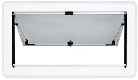 Finestra da tetto per roulotte, 90 x 50 cm, zanzariera laterale con 3 diversi angoli di apertura, per camper, roulotte, furgone, camper
