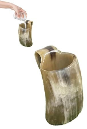 Horn Trinkbecher - Hornförmig, 200-350 ml, Zuhause, Wiederverwendbar, Wikingerstil, Mittelalter, Vintage, Hornbecher mit Ständer, für Geburtstage, Einweihungspartys, Partys
