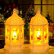 2 Stück Weihnachten Deko Laterne,Dekoration Laterne, Weihnachten Laterne mit Warmgelb LED Licht,Windlichter Tischdeko Weihnachtsmann und Schneemann Muste für Neues Jahr
