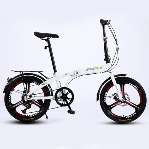 QXIWAOE Faltrad 20 Zoll Getriebe Integriertes Rad mit Rack Schlamm Platte Carbon Stahl Leichtes Fahrrad Pendler Fahrrad