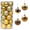 Entgoinggo Decorazioni per palline di Natale, 24 palline di Natale, infrangibili, da appendere, multicolore, decorazioni per albero di Natale (oro)