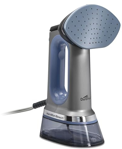 Hamilton Beach Durathon 3-in-1 Handheld Garment Steamer for Clothes & Steam Iron, 45 Second Heat-Up with 1700 Watts, 300ml Removable Water Tank, 27 Minutes of Steam, Auto Shutoff, Gray & Blue (11559)