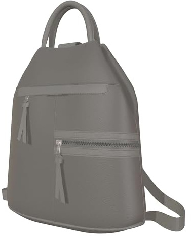 KMISSO Stilvoller Damen Shopper Rucksack Veganes-Leder 30606 Grau