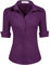 Hotouch Camicetta da Donna con Manica a 3/4 Camicia con Scollo a V Camicetta di Base Slim Fit con Knop Bar Tops Casual Cotone Viola XL