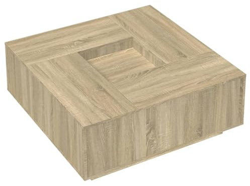 HEFZGDB Couchtisch Sonoma-Eiche 100x100x40 cm Holzwerkstoff Couchtisch Akazie Couch Tisch Wohnzimmer Fernsehtisch Sofa Tisch für Tagungsraum Balkon Wohnzimmer Café
