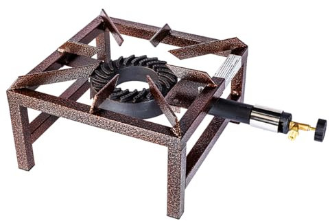 Kochmann Gashocker 4-beiniger Hockerkocher – Outdoor-Gasherd mit 4,5 kW Leistung – Leicht, robust und transportabel – Für 2,5 bis 11 kg Propangasflaschen - VL-400