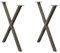 vidaXL Esstischbeine X-Form 2 Stk. Naturstahl 70x(72-73) cm Stahl, Tischbein, Tischbein Metall, Esstischbein, Möbelbein, Schreibtischbein