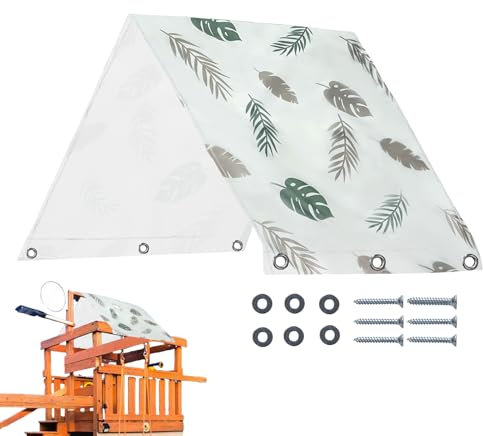 Gihioue Bâche de rechange pour ensemble de jeu | Auvent imperméable et robuste | Parasols de terrasse et pare-soleil faciles à installer pour jardin, salle de sport, cabane dans les arbres, paysage de