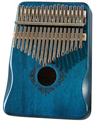 Kalimba 17 Keys, Mahagoni Wood Daumen Klavier Tragbarer Finger Marimba Musikinstrument Finger Klavier, für Erwachsene Anfänger und Kinder (Königsblau)