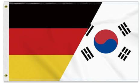 Große 90×150 CM Südkorea Deutschland Flagge,großes 150D Deutsch Koreanisch Freundschafts banner,Strapazierfähige Doube-Seitendruck Dekor Messingösen large South Korea
