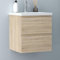 HAPAOSO Mueble de baño con Lavabo 50 x 38,5 x 52 cm, Roble, Dos cajones