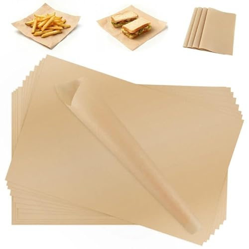 AOMEES Backpapier Zuschnitte, 11 x 15 inch 200 Blatt Ungebleichtes Pergamentpapier – Antihaft Backpapier zum Backen, Grillen, für Lebensmittel, Butter & Käse