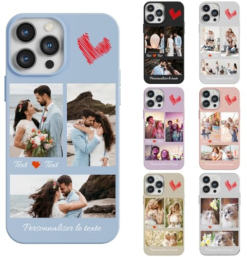 LQGBFCLK Personalisierte Handyhülle für iPhone 15 Pro max,Personalisiert Hülle mit Bild Foto Text Selbst Gestalten Design Schutzhülle,Stoßfeste Kratzfeste weiche TPU Hülle (Mehrfarbig)
