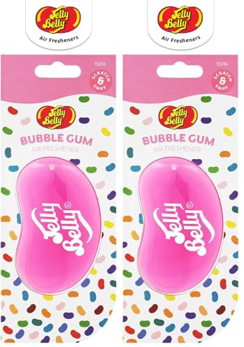 Jelly Belly 15216 3d Jelly Bean Air Freshener - Bubble Gum, Bubblegum (Pack of 2)