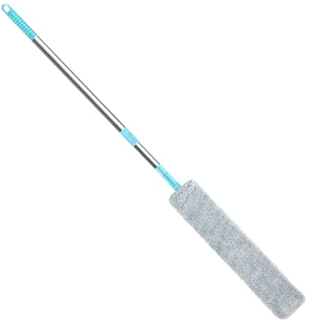 Under Fridge Cleaning Tool - Flat Extendable Dusting Wand | Reusable Microfiber Duster for Ceiling Walls Blinds Furniture, Flexible Cleaner for Refrigerator Stove Couch Shelves Bedroom Living Room
