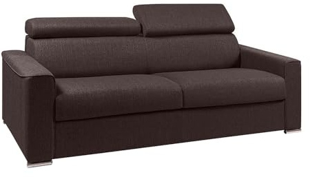 Vente-unique - Schlafsofa 4 Vizir - Polyester - Schokoladenbraun