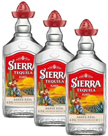 Sierra Tequila, Blanco Tequila | 50 cl | 35% ABV | Fresh Agave & Pepper With Citrus Notes | Ideal As A Shot With Lemon Juice & Salt Or In A Margarita (Pack of 3)