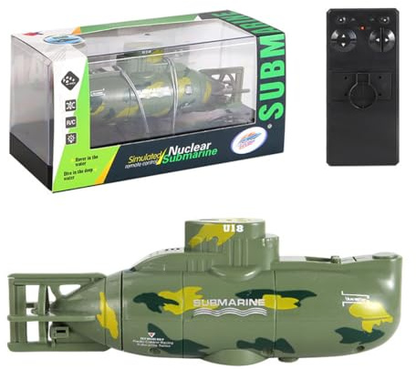 RCXTechPro RC U-Boot Für Pool, Aquarium & Wasserspaß, Mini Ferngesteuertes Boot Unterwasserfahrzeug Mit Tauchfunktion, Wassererkennungssystem Für Erwachsene Enthusiasten (Grün)