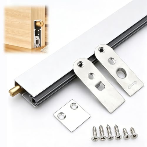 Sello de puerta abatible de aluminio | Bloqueo de luz insonorizado de varios tamaños: sello automático de puerta abatible(24in/62cm)