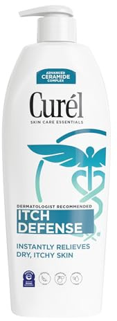 Curél Itch Defense Calming Body Lotion for Dry, Itchy Skin, 20 Ounces | Soothes Itchy Skin, Prevents Eczema Flare-Ups, Ceramide Moisturizer, Fragrance-Free, Dermatologist Tested