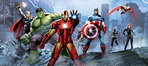 AG Design FTDh 0628 Avengers Marvel, Papier Fototapete Kinderzimmer - 202x90 cm - 1 Teil, Papier, multicolor, 0,1 x 202 x 90 cm