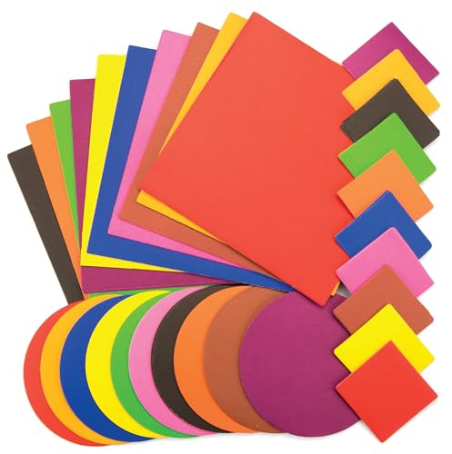 Großpackung gummiertes Papier – Quadrate und Kreise zum Basteln von Karten, Collagen und Dekorationen (300 Stück)